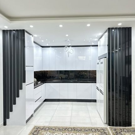 هایگلاس سفید براق و مشکی مات